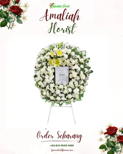 Krans Bunga Duka Cita di Kendayakan